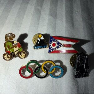 Colorful Enamel Brooch Set